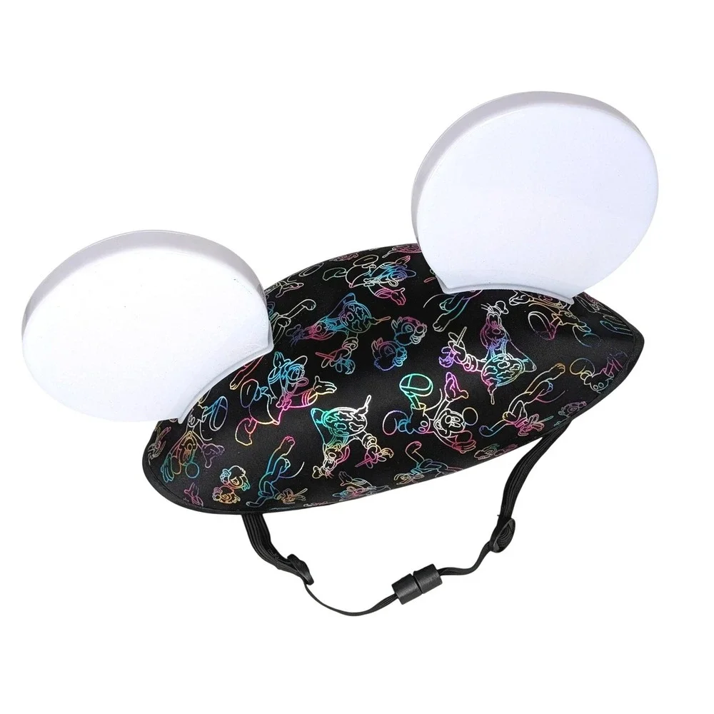 Disney Parks Made with Magic Light Up Mickey Mouse Ear Hat Adult Black Rainbow